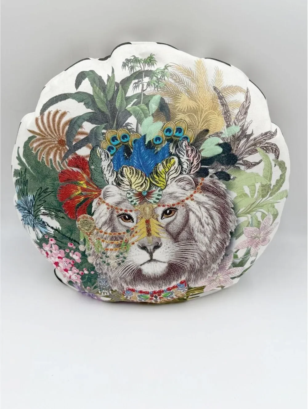 Christian Lacroix Designers Guild Jungle King Opiat Round Accent Pillow